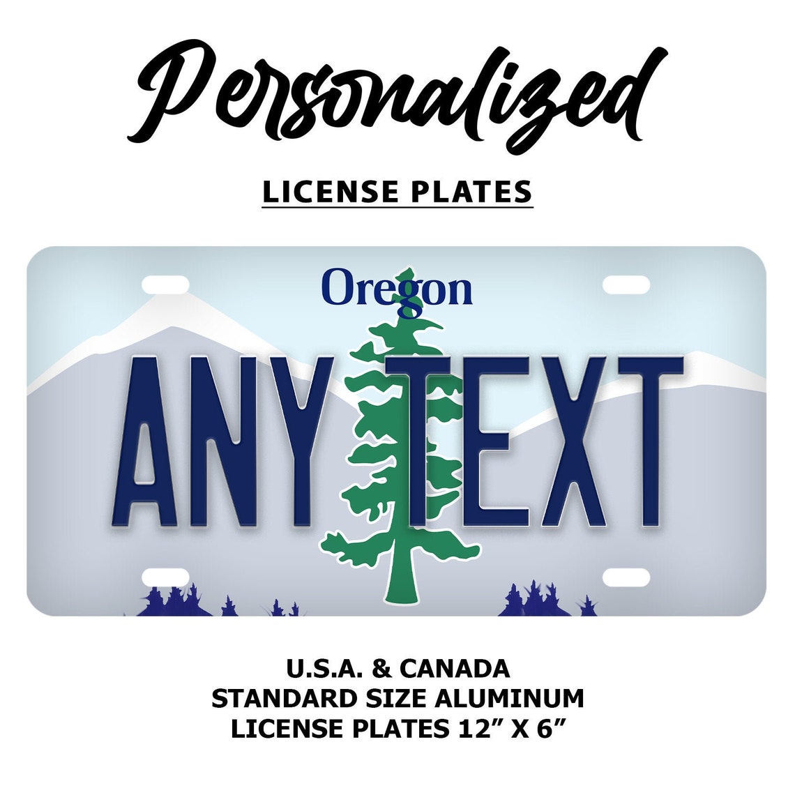 Custom Oregon License Plate Personalized Name All 50 Etsy UK