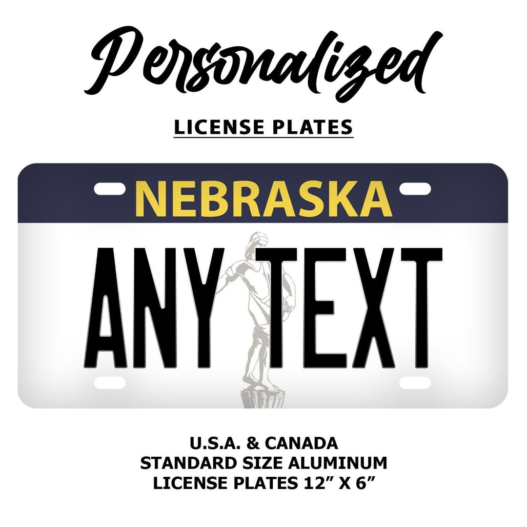 Custom Nebraska License Plate Personalized Name All 50 Etsy