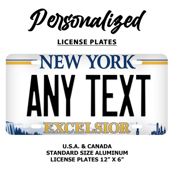Custom New York License Plate Personalized Name All 50 Etsy