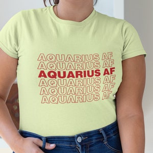 AQUARIUS AF SVG camisa decalque do zodíaco estêncil de vinil cricut