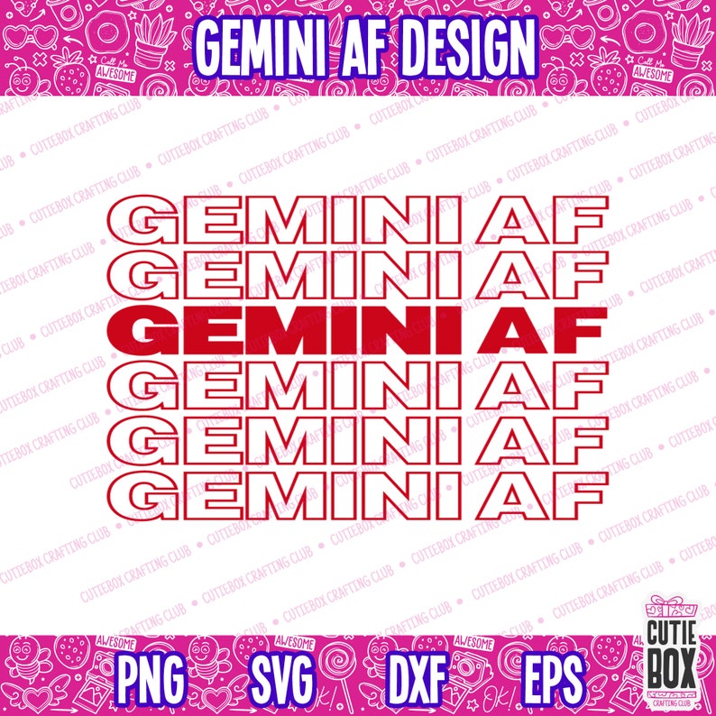 GEMINI AF SVG Shirt Zodiac Decal Vinyl Stencil Cricut Etsy