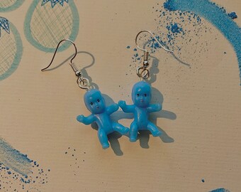 Blue baby earrings funny/ cute