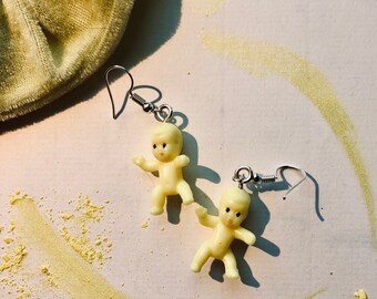 Yellow silly and cute baby earrings