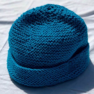 Hand-Knitted Solid Colored Winter Hat Beanie