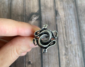 Two Headed Snake Ring, Cthulhu Ring, Anatomy Jewelry