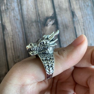 Dragon Head Ring, Mytho Creature Jewelry, Magical Jewelry
