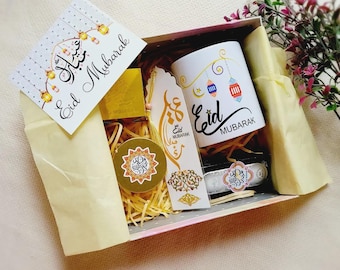 Conjunto de caixa de presente de luxo para o Eid Mubarak, presentes para a família, cesta de celebração do Ramadã.