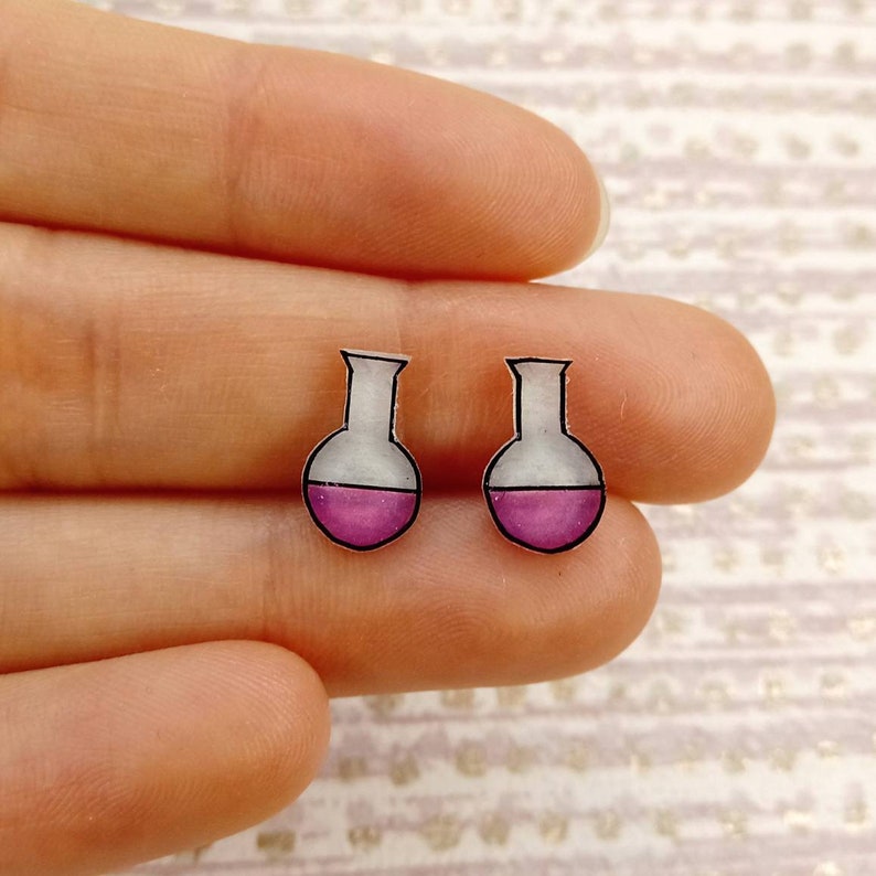 Conical Flask Earrings Chemistry Flask Earrings Science Etsy UK