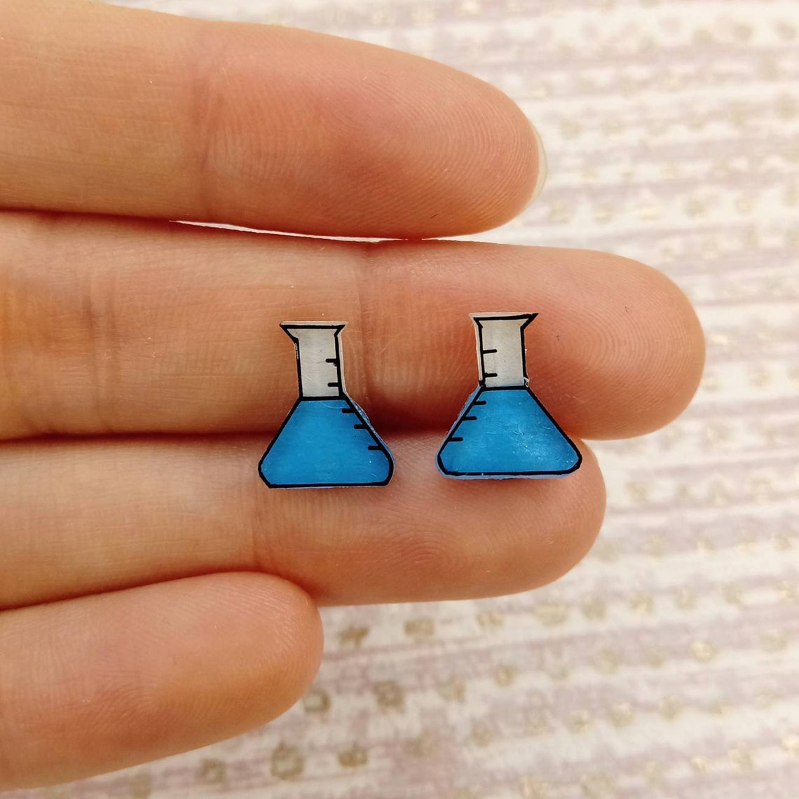 Conical Flask Earrings Chemistry Flask Earrings Science Etsy UK