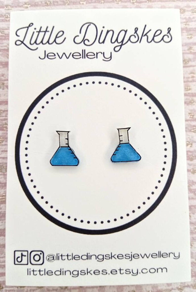 Conical Flask Earrings Chemistry Flask Earrings Science Etsy UK