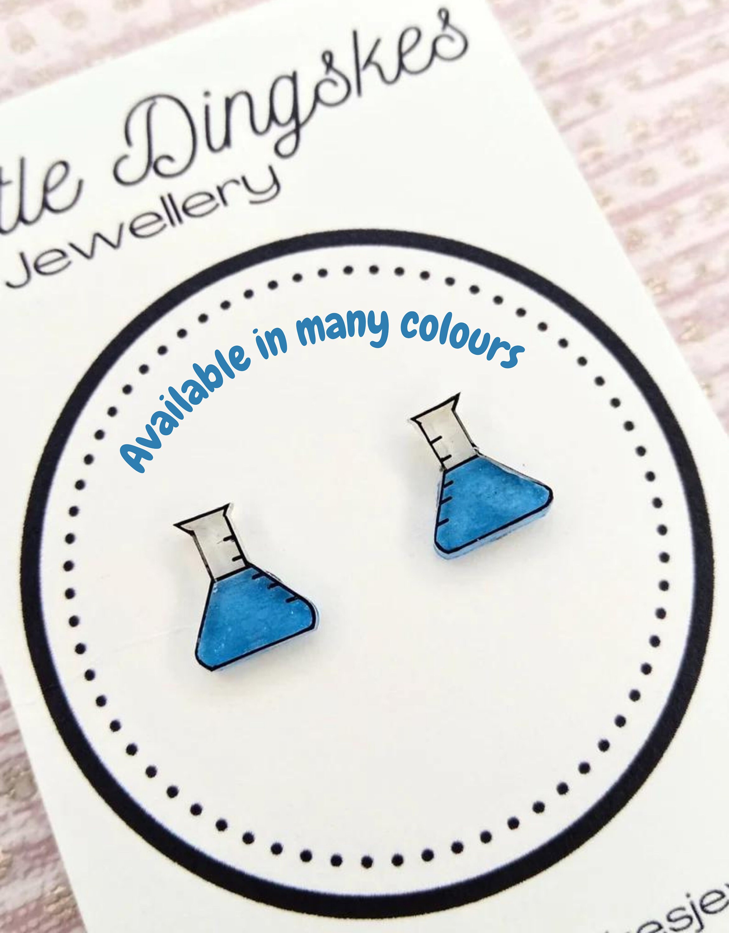 Conical Flask Science Earrings Biochemistry Studs Beaker Etsy.de