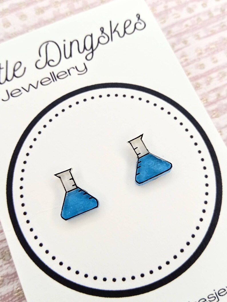 Conical Flask Earrings Chemistry Flask Earrings Science Etsy UK