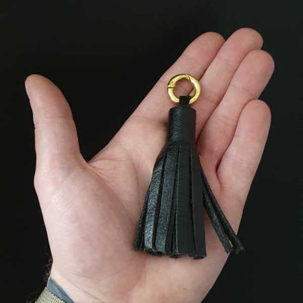Genuine Leather Keychain Tassel / new home keychain / new car keyring / women bag accessory / purse tassel / handbag keychain key tassel