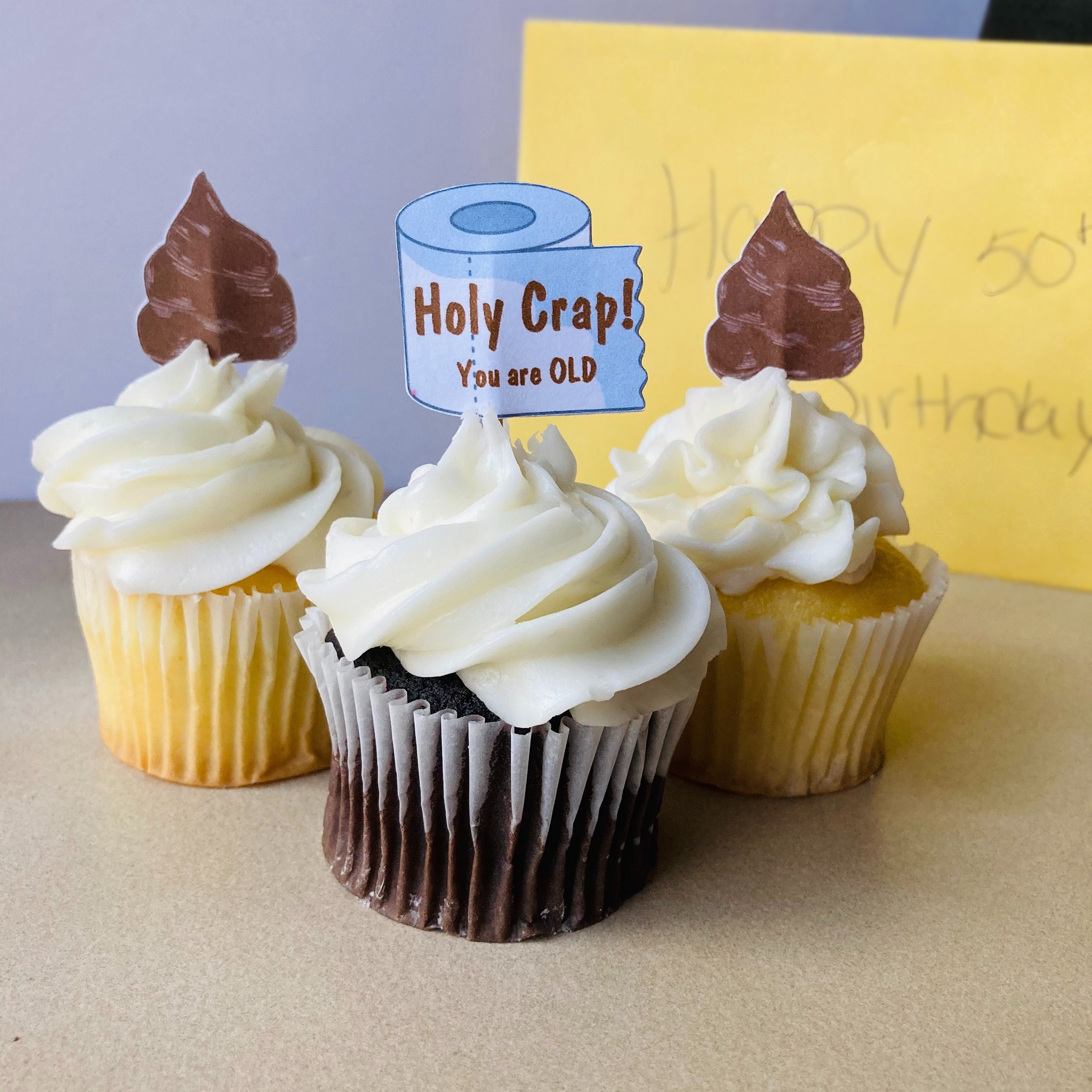 Holy Crap You Are Old Cupcake Toppers Pack Or 6 Etsy