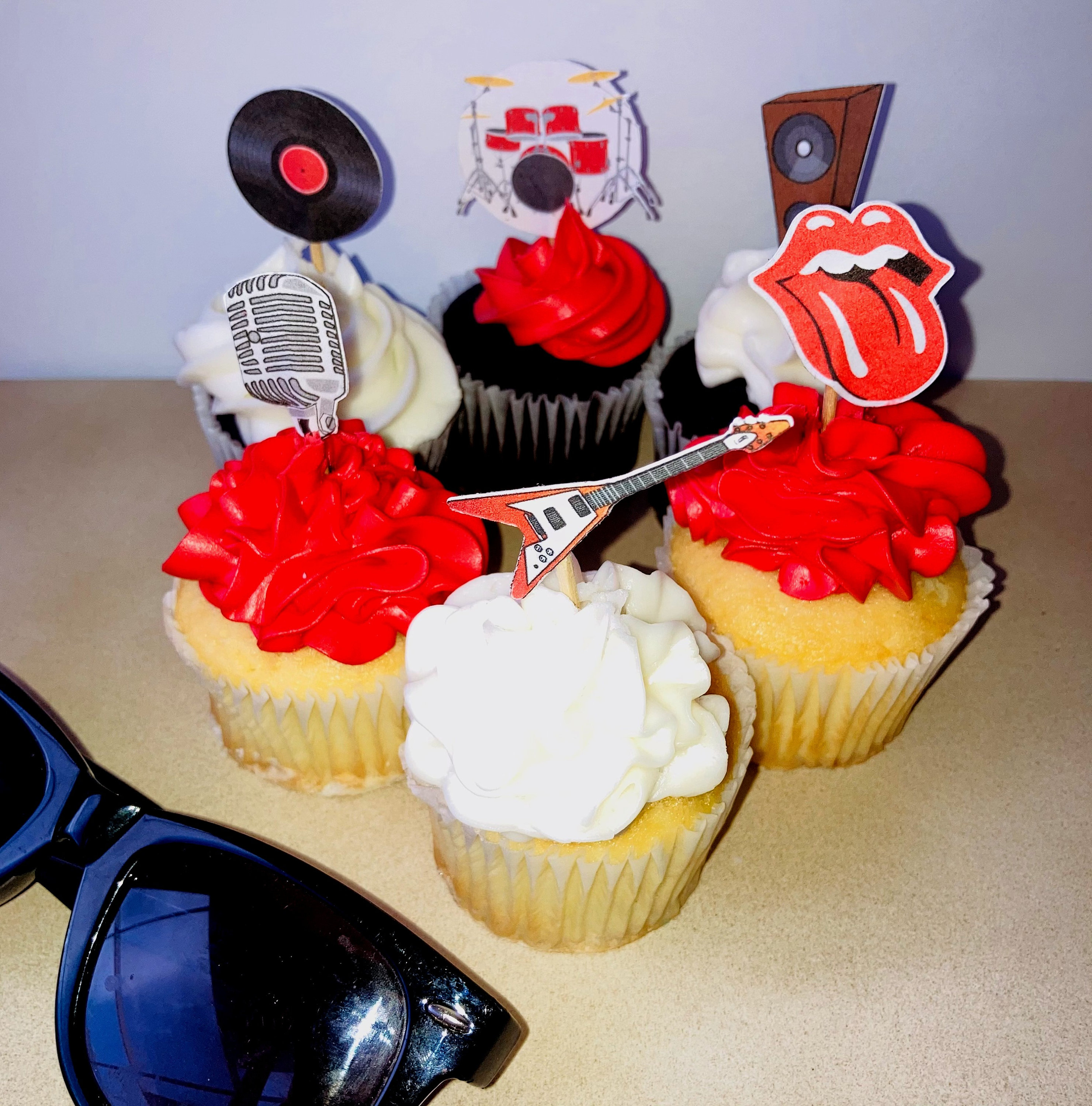 Rock n Roll Cupcake toppers Rock music cupcake toppers Etsy