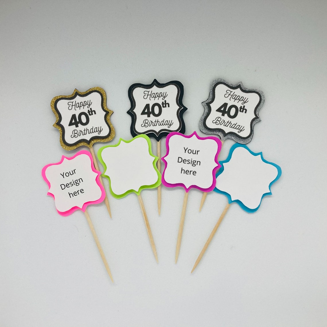Custom Cupcake topper Personalized party decorations Etsy