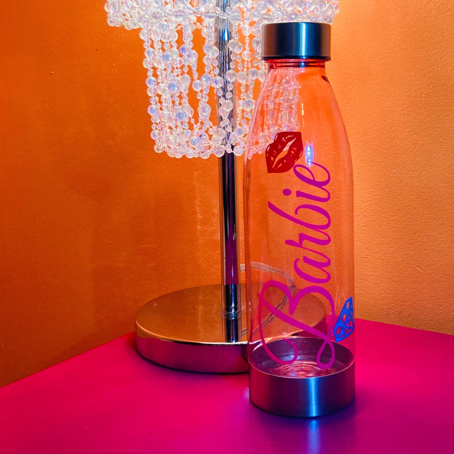 Personalized Water Bottle Pink Water bottle Barbie Water Etsy