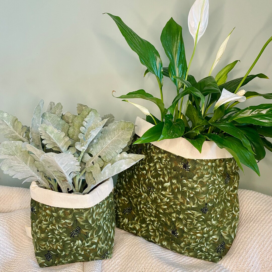 Fabric Storage Pot Plant Pot Cover Storage Basket Vibrant Etsy UK