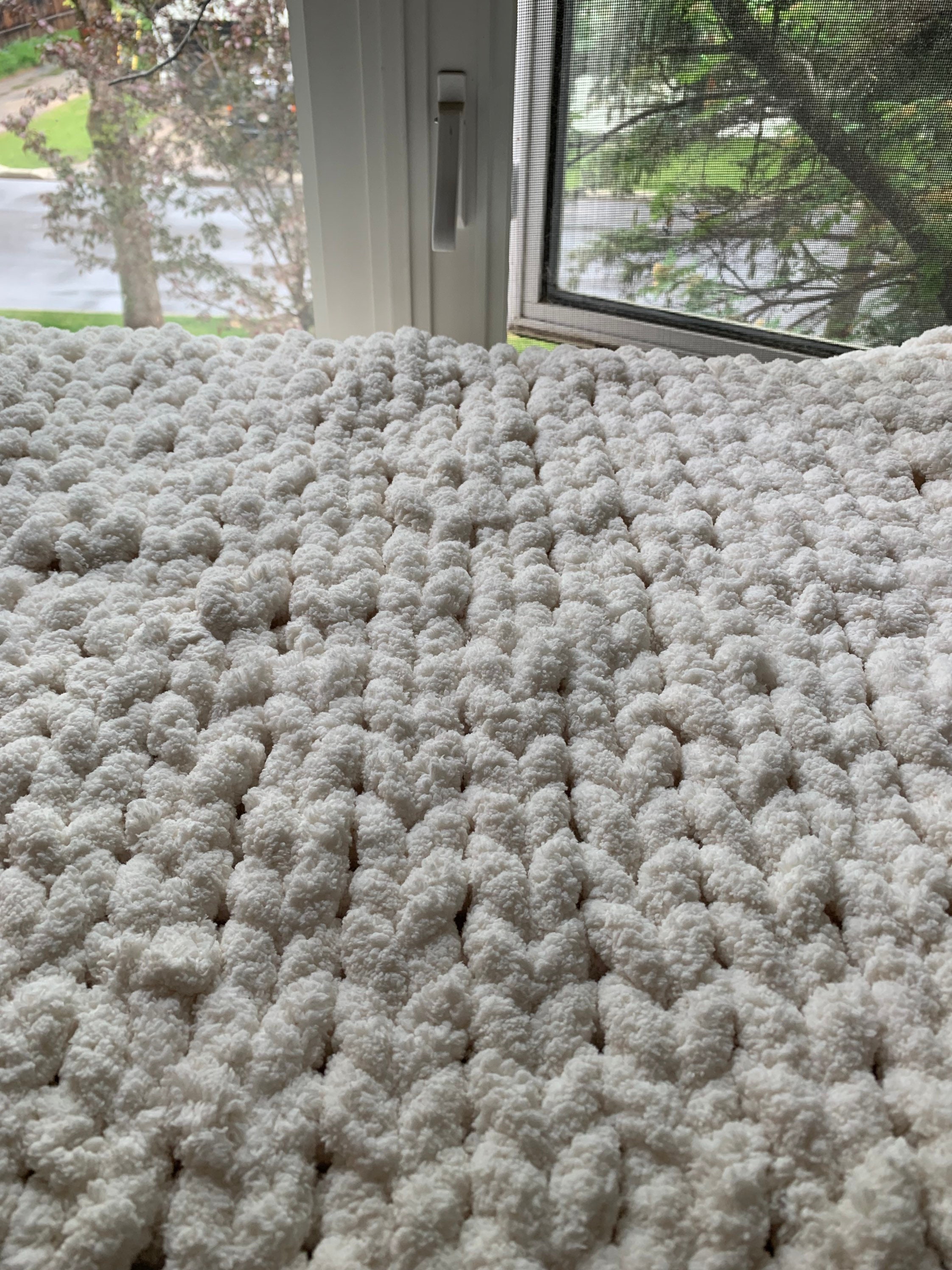 Chunky hand knit blanket Etsy