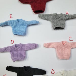 dollhouse miniature sweater 1/12  womens  Phicen 1/12 scale cable knit for doll dollhouse closet