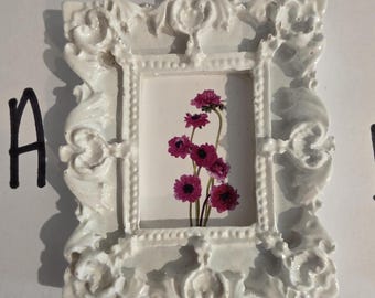 Casa de muñecas miniatura, marco, decoración floral, juego, escala 1/12 o 1/6