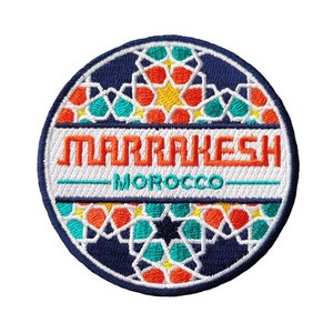 Marrakesh Morocco Travel Patch Embroidered Iron on Sew on Badge Souvenir