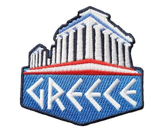 Écusson de voyage Grèce 3 po. Brodé, fer à coudre, insigne souvenir, pays, ville