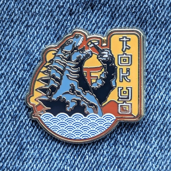 Tokyo Japan Travel Pin, Hard Enamel Pin, Gold, Metal, Brooch, Lapel, Pins, Alloy, Travel, Gift, High quality, Top, Badge, Present