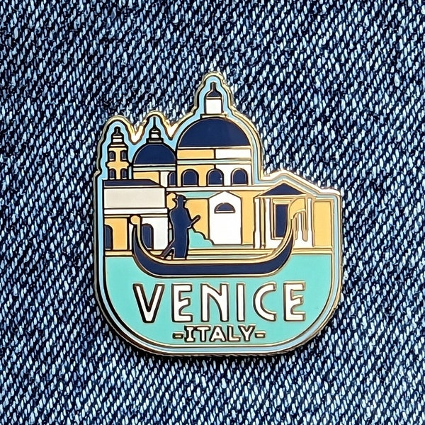 Venice Italy Travel Pin, Hard Enamel Pin, Gold, Metal, Flair, Brooch, Lapel, Pins, Alloy, Travel, Gift, High quality, Top, Badge, Present