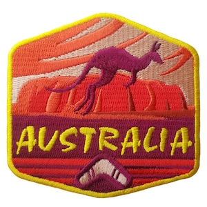 オーストラリア 3インチ トラベルパッチ 刺繍 アイロン接着 縫い付けバッジ お土産 旗 都市 国