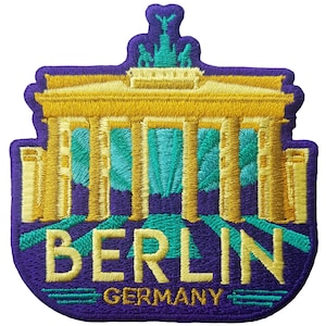 Toppa da viaggio Berlino Germania 3" ricamata da stirare e cucire, souvenir, città, bandiera, paese