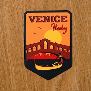 Decalque adesivo de vinil Veneza Itália, álbum de recortes, garrafa de água, bagagem, laptop, caderno, diário, presente, à prova d'água, diário, bandeira, feriado,