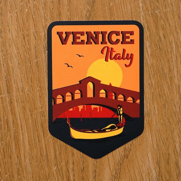 Venise Italie Vinyl Sticker Decal, Scrapbook, Waterbottle, Bagages, Laptop, Notebook, Journal, Gift, Waterproof, Diary, Flag, Holiday,