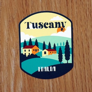 Tuscany Italy Vinyl Sticker, Decal, Luggage, Laptop, Notebook, Journal, Gift, Suitcase, Waterproof, Scrapbook, Car, Flag, Holiday, Diary