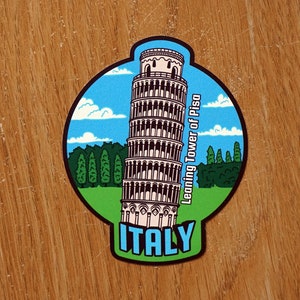 Pisa Italien Aufkleber Aufkleber, Scrapbook, Wasserflasche, Gepäck, Laptop, Notizbuch, Journal, Geschenk, wasserdicht, Tagebuch, Flagge, Urlaub,