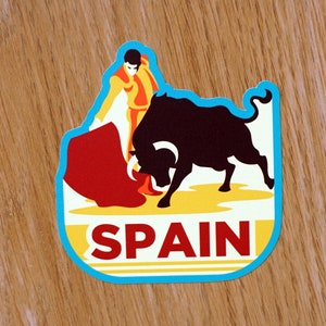 Spanje Vinyl Sticker, Sticker, Bagage, Laptop, Notebook, Dagboek, Cadeau, Koffer, Waterdicht, Plakboek, Helm, Auto, Vlag, Vakantie, Dagboek
