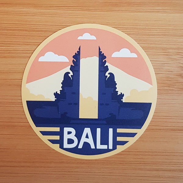 Bali, Indonesia, Vinyl Sticker, Travel Diary, Luggage Decal, Laptop, Notebook, Journal, Gift, Suitcase, Waterproof, Scrapbook, Helmet, Car