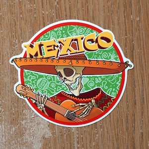 Calcomanía de vinilo de México para equipaje, portátil, cuaderno, diario, regalo, maleta, impermeable, álbum de recortes, casco, coche, bandera, vacaciones, insignia