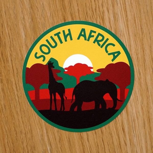 South Africa Vinyl Sticker, Decal, Luggage, Laptop, Notebook, Journal, Gift, Suitcase, Waterproof, Scrapbook, Flag, Holiday, Diary