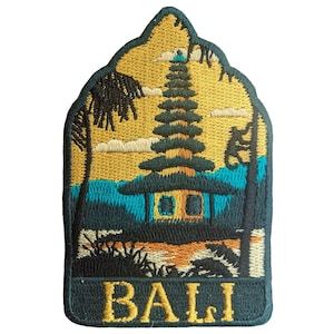 Bali Indonesia 3" Travel Patch Embroidered Iron on Sew on Badge Souvenir Applique Motif Flag Country City Asia