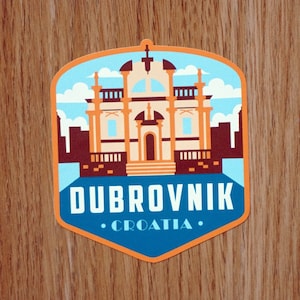 Adhesivo de vinilo de Dubrovnik Croacia, calcomanía, equipaje, ordenador portátil, cuaderno, diario, regalo, maleta, resistente al agua, álbum de recortes, bandera, vacaciones, diario