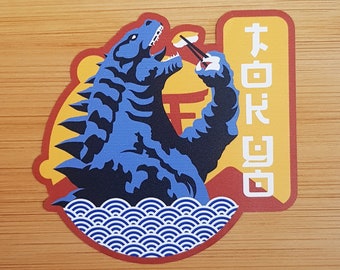 JDM Sticker Godzilla Funny Sticker, JDM Sticker, Sticker Bomb Vinyl Sticker  