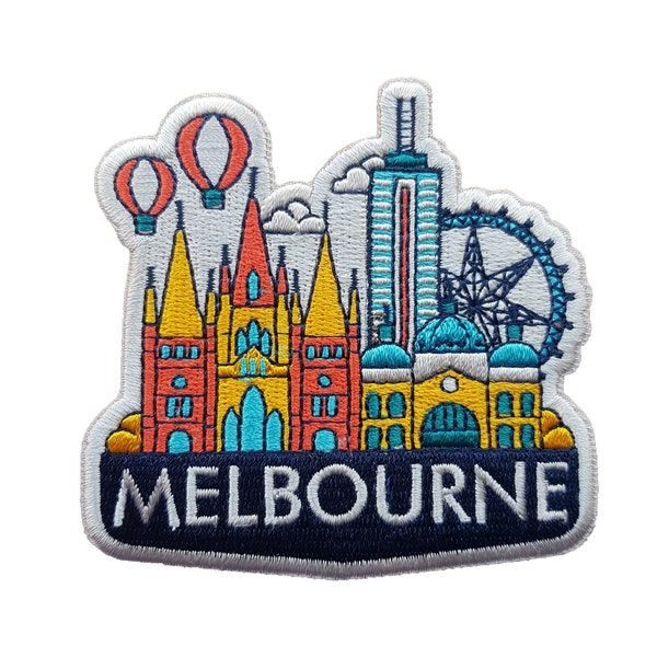 Melbourne Australia Travel Patch Embroidered Iron on Sew on Badge Souvenir