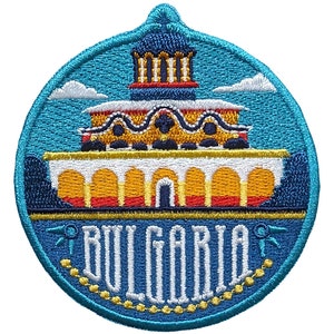 Bulgária 3" Patch de viagem bordado para passar a ferro Costurar em emblema Aplique de lembrança Motivo Bandeira País Cidade Europa Oriental Balcãs