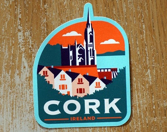 Cork Ireland Vinyl Sticker Decal Luggage Laptop Notebook Journal Gift Suitcase Waterproof Scrapbook Helmet Car