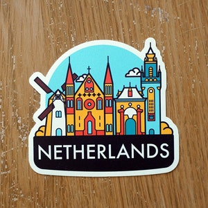The Netherlands Vinyl Sticker Decal Luggage Laptop Notebook Journal Gift Suitcase Waterproof Scrapbook Helmet Car Flag