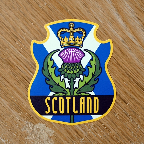 Scotland Vinyl Sticker Decal Luggage Laptop Notebook Journal Gift Suitcase Waterproof Scrapbook Helmet Car Flag Holiday Vacation Badge