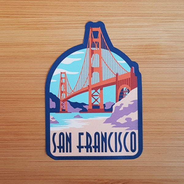 San Francisco, USA, Vinyl Sticker, Reisetagebuch, Gepäck Aufkleber, Laptop, Notebook, Journal, Geschenk, Koffer, wasserdicht, Scrapbook, Helm,