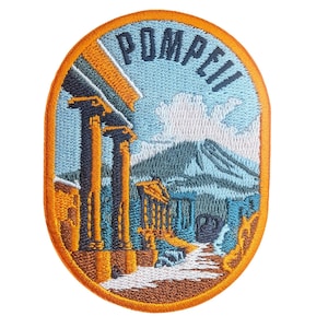 Pompeji Italien 3 "Reise Patch gestickt Eisen auf Aufnäher Souvenir Applikation Motiv Flagge Stadt Land