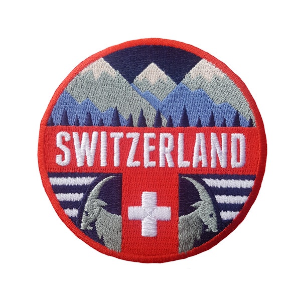 Suisse Patch de voyage brodé thermocollant à coudre sur badge souvenir